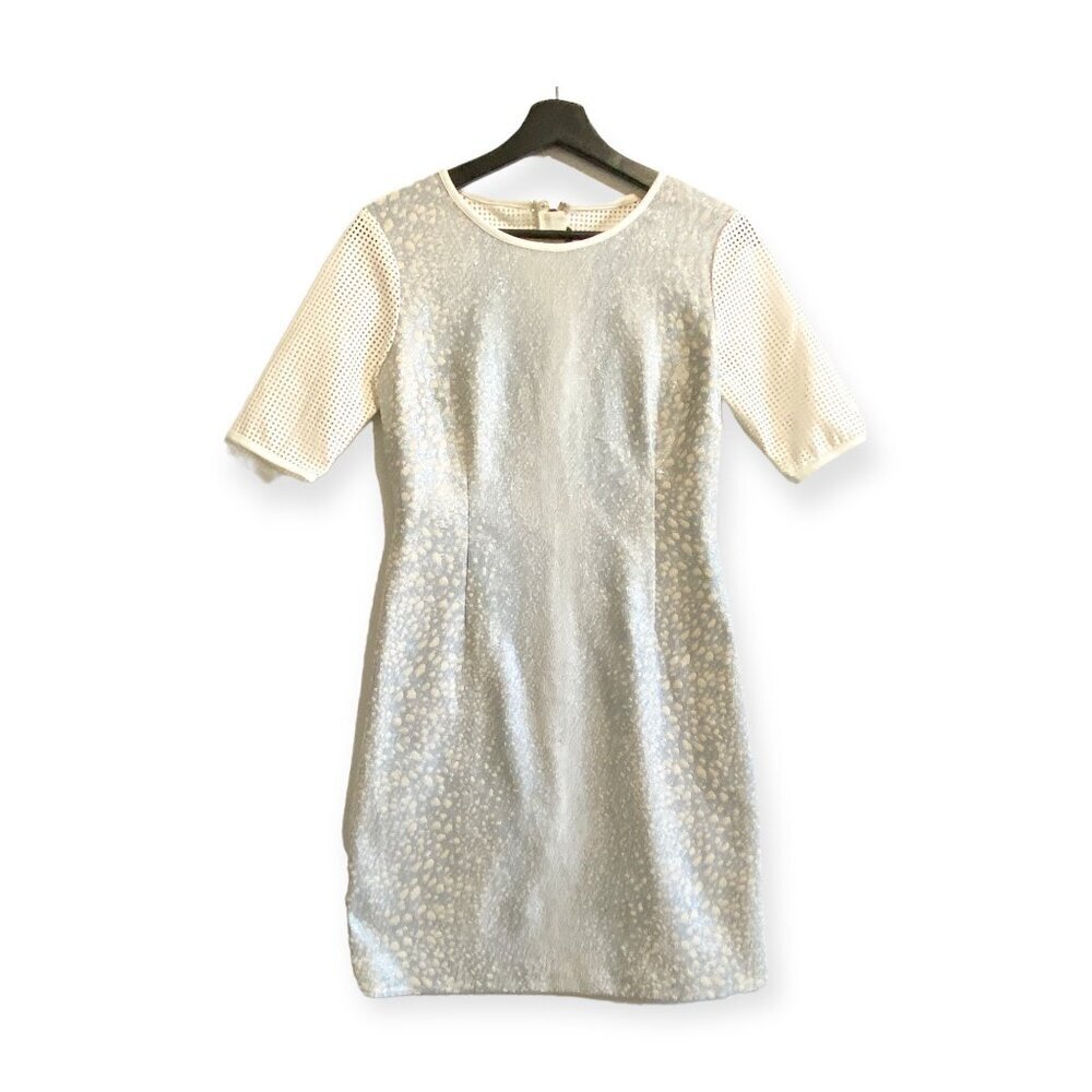 Sachin + Babi Eternity Shift dress in brocade and laser cut panels, size 0, NWT